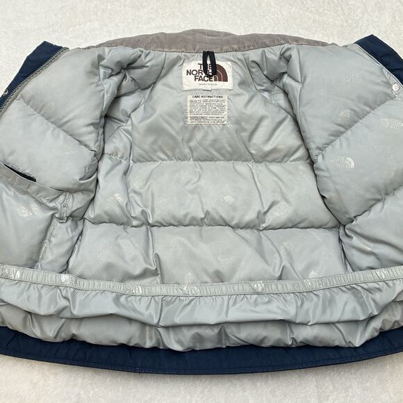 The North Face Down Jacket Coat Women M Light Blue Brown Tag USA VTG 90s Rar - Picture 6 of 10